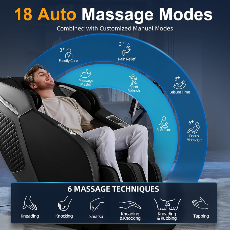 Luxury 4D Full Body Massage Chair with Calf Kneading, Zero Gravity Sl-Track Shia gallery