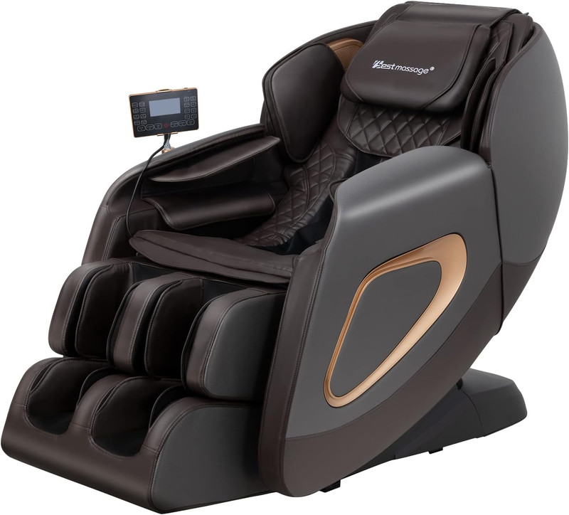 Zero Gravity Full Body Massage Chair with Heat & Bluetooth Speaker – Grey