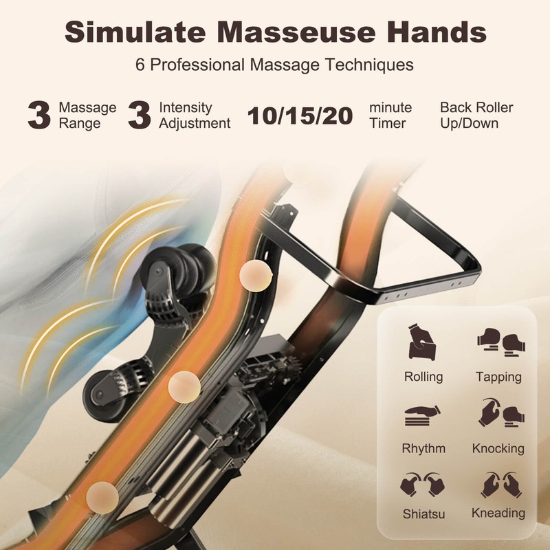 Full Body SL Track Zero Gravity Massage Chair w/ Pillow Reversible Footrest Heat gallery