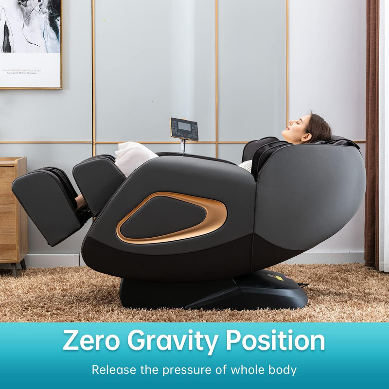Zero Gravity Full Body Massage Chair with Heat & Bluetooth Speaker - Grey gallery