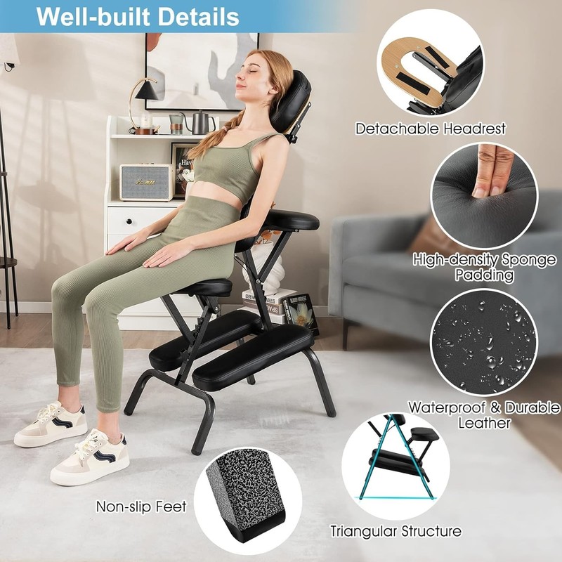 Portable Lightweight Massage Chair with Carrying Bag - Adjustable & Ergonomic gallery