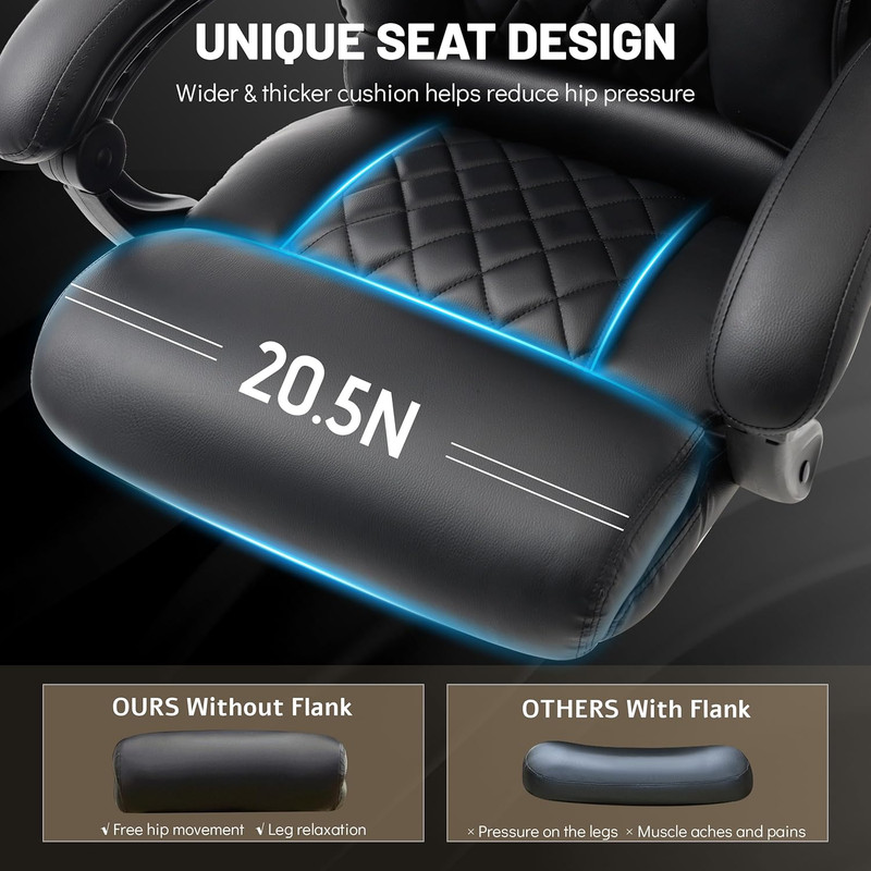 Massage Office Chair with Foot Rest, Points Vibration & Heat Executive Office Ch gallery