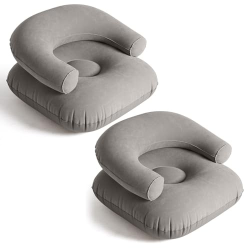Pcs Inflatable Lounge Chair Deck Chair Lazy Sofa, Blow Up, Folding, 2 Dark Grey gallery