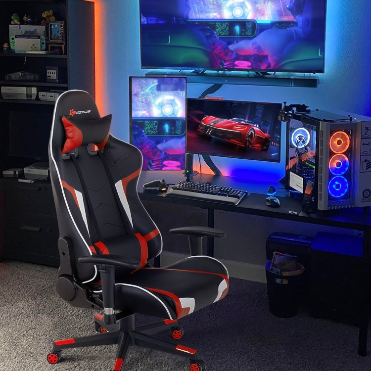 Reclining Massage Gaming Chair with Lumbar Support and 360° Swivel gallery