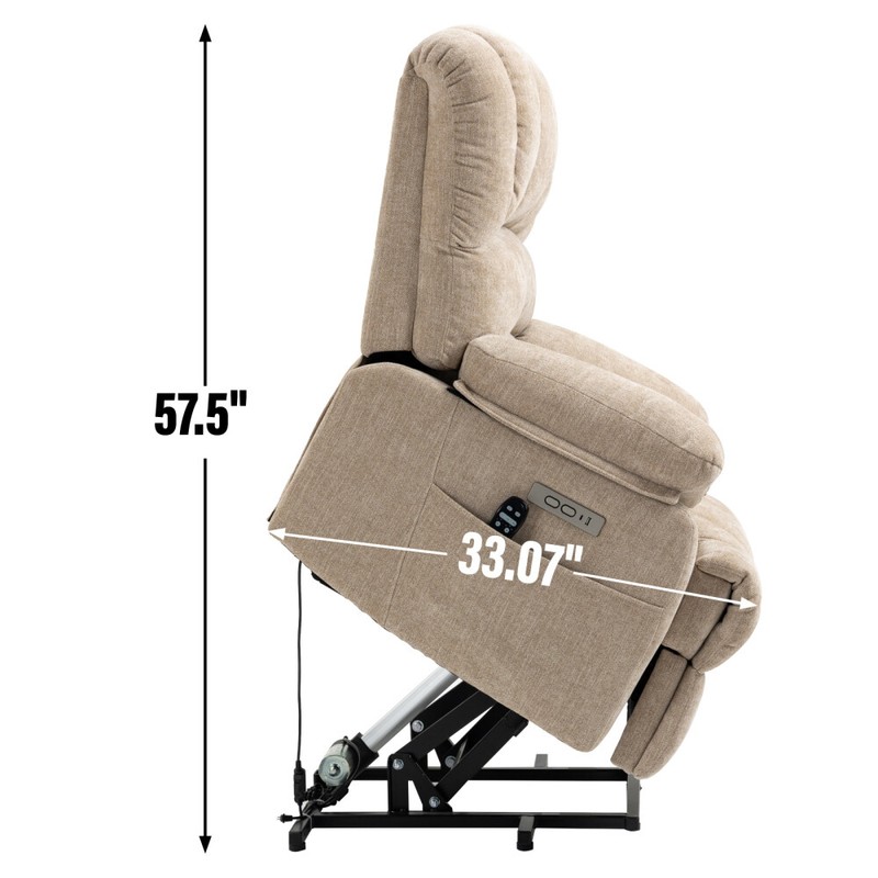 23" Seat Power Lift Recliner Chair w/ 8-Point Vibration Massage Lumbar Heating gallery