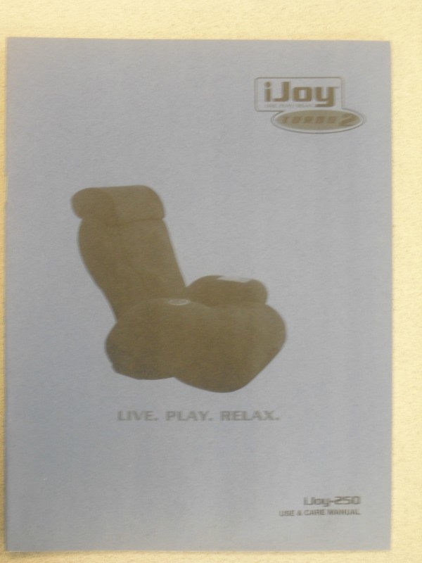 Replacement iJoy 250 Massage Chair Instruction Manual (Part Number #2302077)