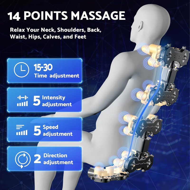 Zero Gravity Full Body Massage Chair with Heat, 20 Modes & Bluetooth Speaker gallery