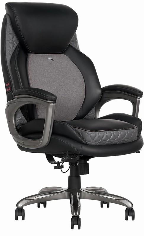 Sharper Image S-600 Heated Lumbar Massage Chair, Leather, Black 60098-BLK gallery