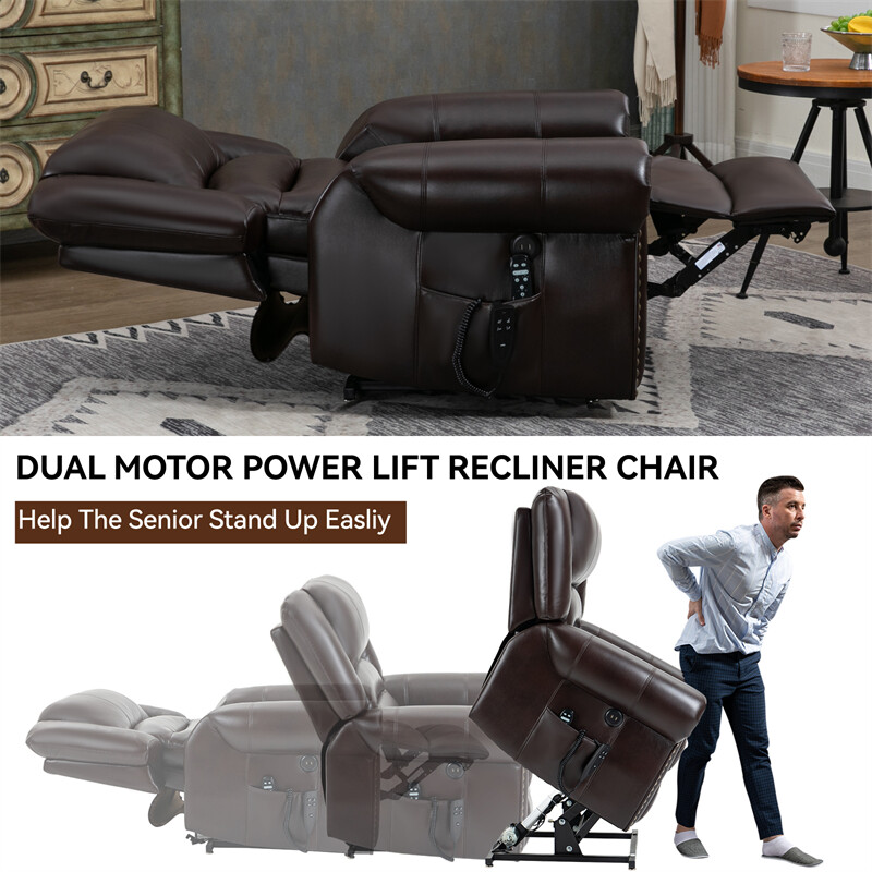 Power Lift Recliner Chair Heat Massage Dual Motor Infinite Position Up To 350lbs gallery