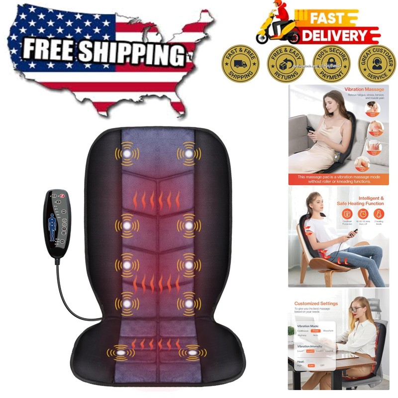 Relaxing Massage Seat Cushion with 5 Modes & Adjustable Heating Levels – 3.5 lbs