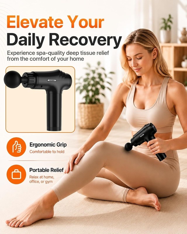 Youdgee Massage Gun 30 Speeds 6 Heads Deep Tissue Muscle Massager gallery