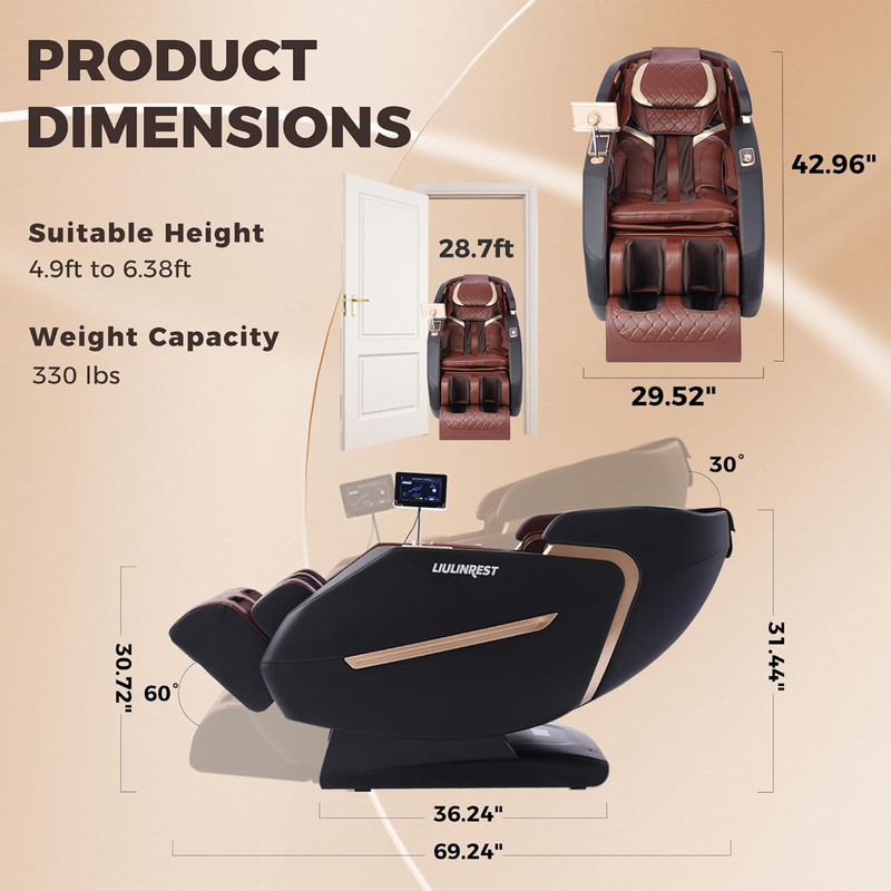 AI Voice control Full Body Airbag Massage Chair Zero Gravity SL Track Recliner gallery