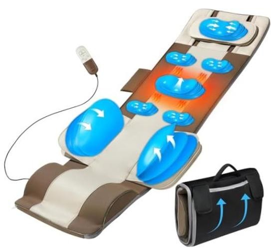 Full Body Massage Mat with Airbags Stretching & Heating, 3D Lumbar Traction &