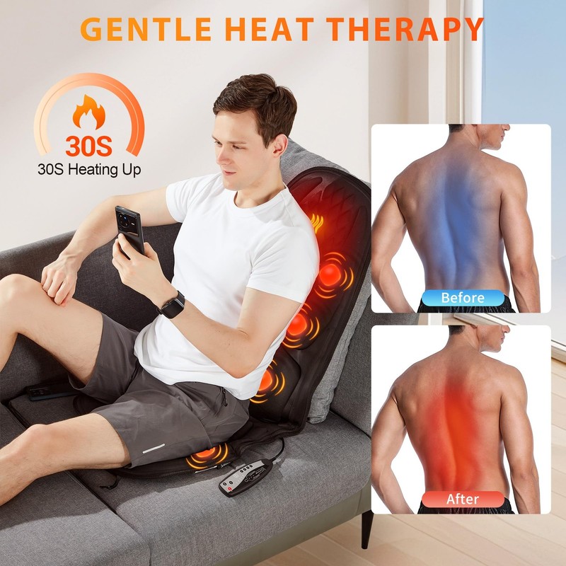 comrelax Back Massager for Chair,Massage Chair Pad Helps Relax Pure Black gallery