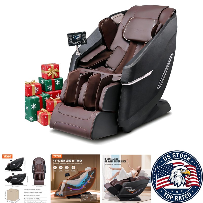 Luxury Full Body 3D Shiatsu Massage Chair - Zero Gravity Recliner with Bluetooth