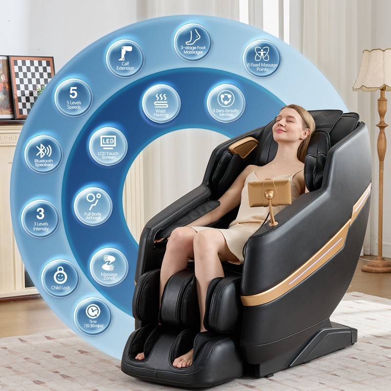 Zero Gravity Full Body Recliner Massage Chair 8 Points, Shiatsu,Foot Roller,Heat gallery
