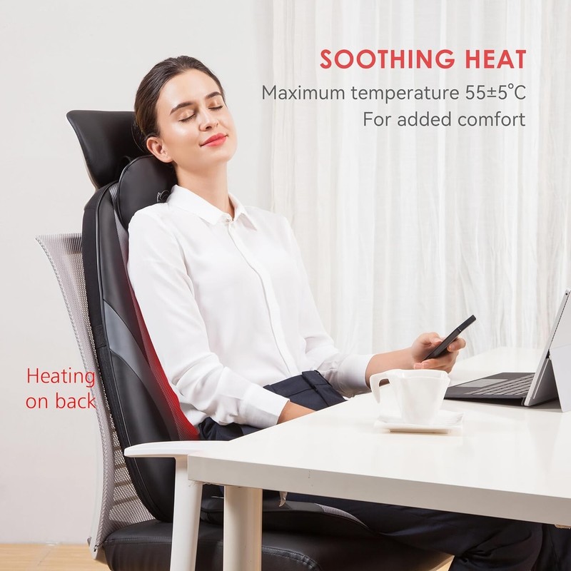 Heated Shiatsu Massage Cushion with Vibration – Perfect Gift for Any Occasion gallery
