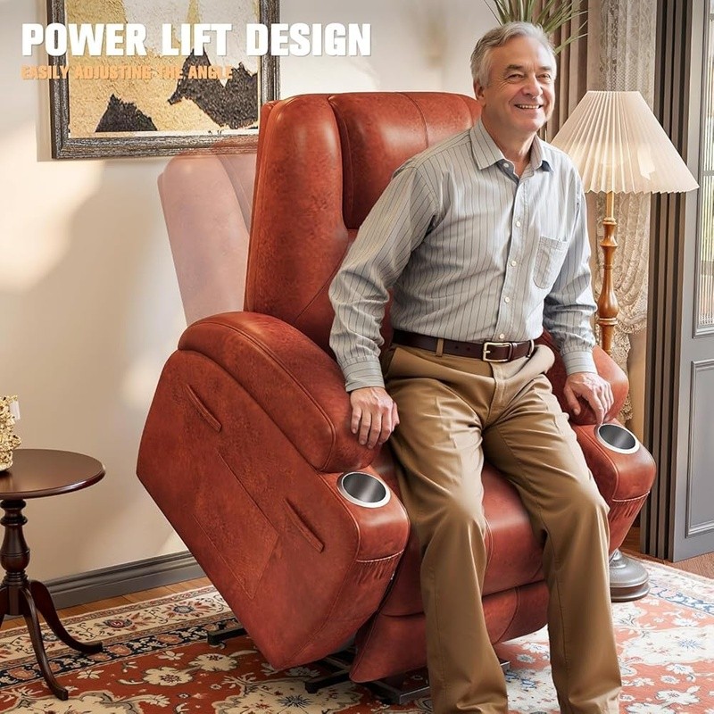 Electric Lift Recliner Chair W/ Vibration Massage Storage Pockets Easy Assembly gallery