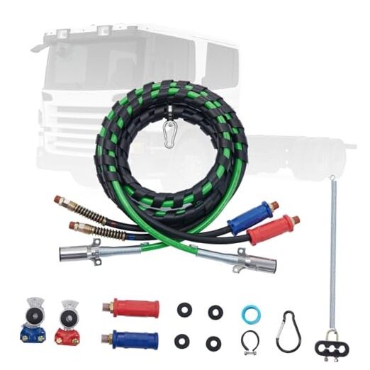 Semi Truck Air Lines Kit with 2PCS Glad Hands, 3-in-1 Air 12FT with Glad Hands