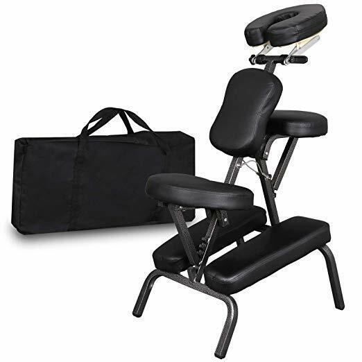 Portable Lightweight Massage Chair Folding Tattoo Spa Chair w/Carrying Bag Black