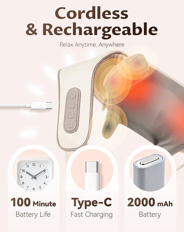 Neck Massager with Heat,Therapexa Neck & Shoulder Massager,6D Shiatsu Back Ma... gallery