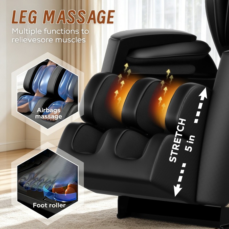 Full Body Massage Chair Black Zero Gravity Shiatsu Massage recliner w/5 Modes gallery