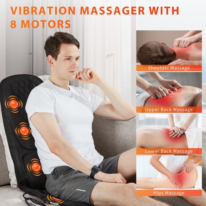 comrelax Back Massager for Chair,Massage Chair Pad Helps Relax Pure Black gallery