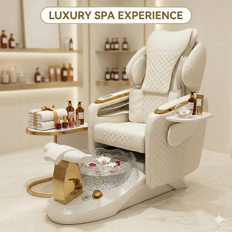 Professional Pedicure Spa Chair with Human Touch Massage & Magnetic Pump