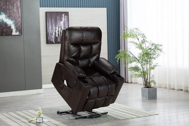 Power lift recliner chair, heated and massage for elderly assistance. 