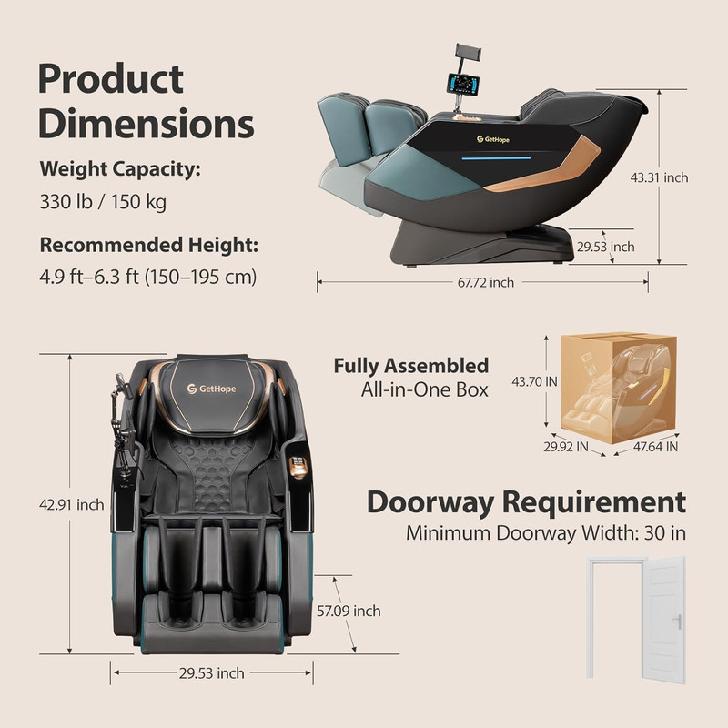 4D Zero Gravity Full Body Massage Chair with Heat & AI Voice Control gallery
