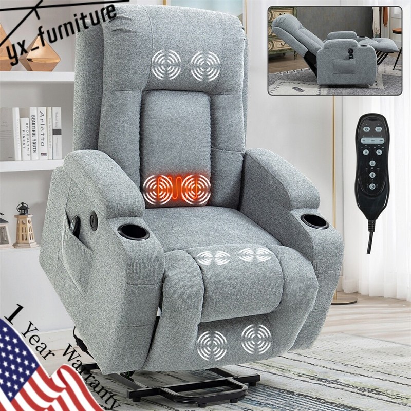 Power Lift Recliner Chair for Elderly w/8-Point Vibration Massage&Lumbar Heating