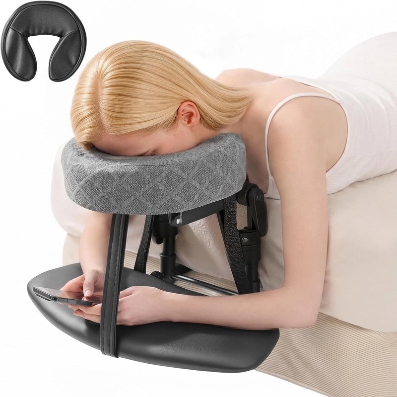 Massage Headrest for Bed, Bed Massage Head Holder & Face Cradle with Pillow |…