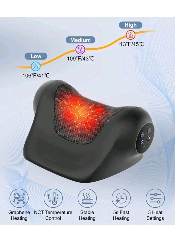 Ringco Neck Massager with Heat, Red Light & Vibration Adjustable, Heated Neck... gallery