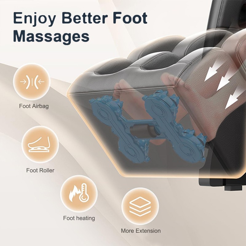 New Full Body Air Pressure Shiatsu Massage Chair Recliner ZERO GRAVITY Black gallery