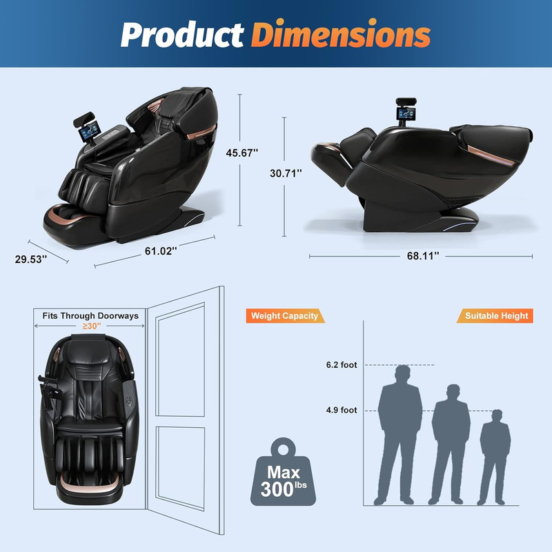 Massage Chair Full Body, 2026 Zero Gravity Sl-Track Shiatsu Massage Chairs Recli gallery