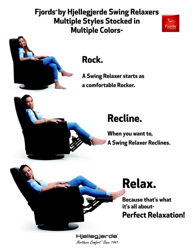 Fjords Oslo Small Swing Relaxer Manual Recline Recliner Chair STONE NL Leather gallery