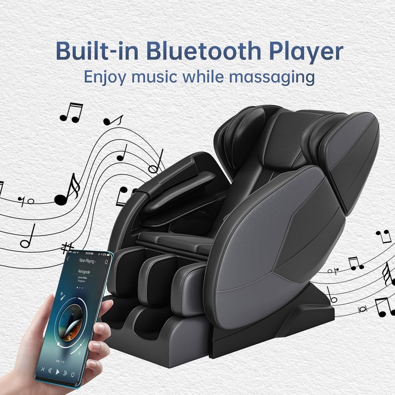 Zer0 Gravity Massage Chair 8 Fixed Shiatsu Massage Roller Mode Heater Bluetooth
