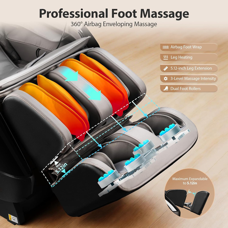 4D Full Body Massage Chair with Zero Gravity, 32 Airbags & AI Voice Control gallery