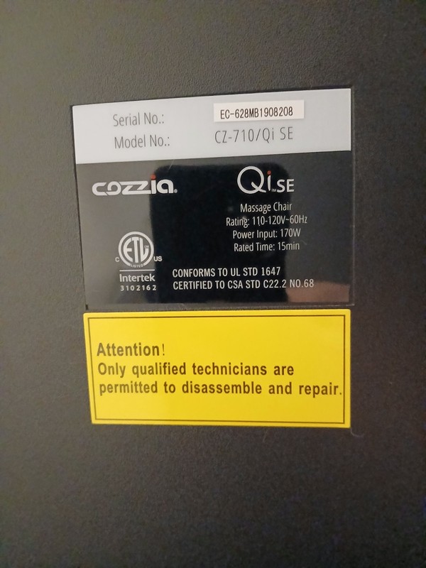 Cozzia CZ-710 Qi SE 4D Robotic Massage Chair gallery