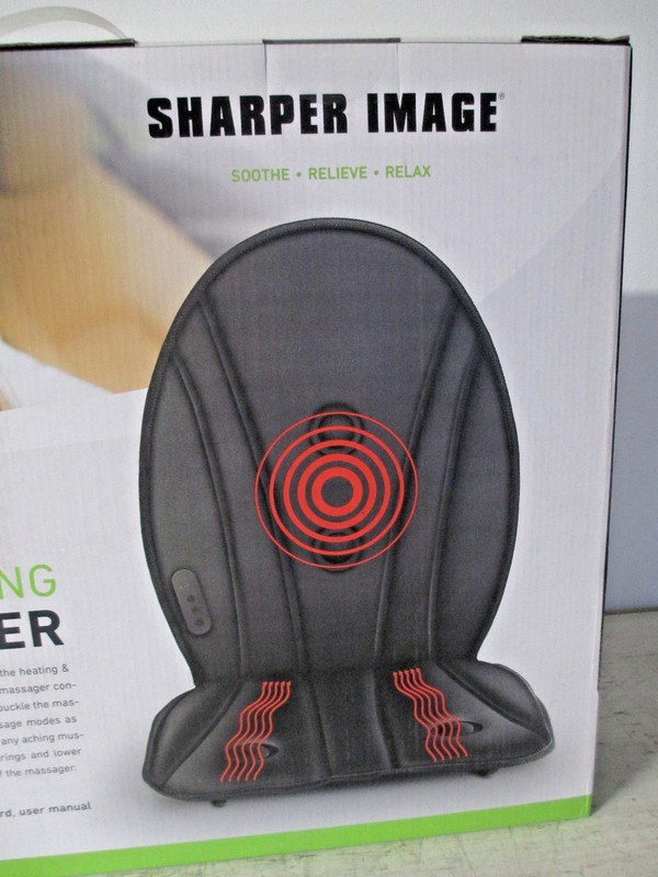 Sharper Image Heating & Vibrating Chair Massager w/ AC & DC Adapter NEW gallery