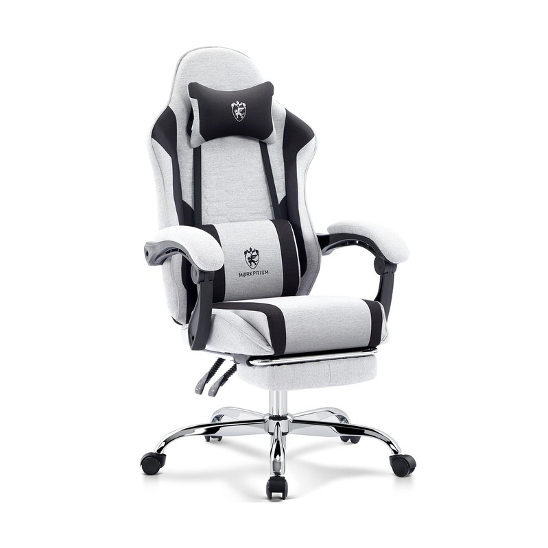 Gaming Chair Breathable Fabric,Computer Office Chair with Footrest,Massage Lu...