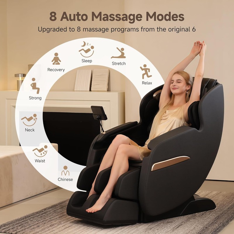 Real Relax Upgraded 2D SL-Track Massage Chair, Recliner FullBody Zero Gravity gallery