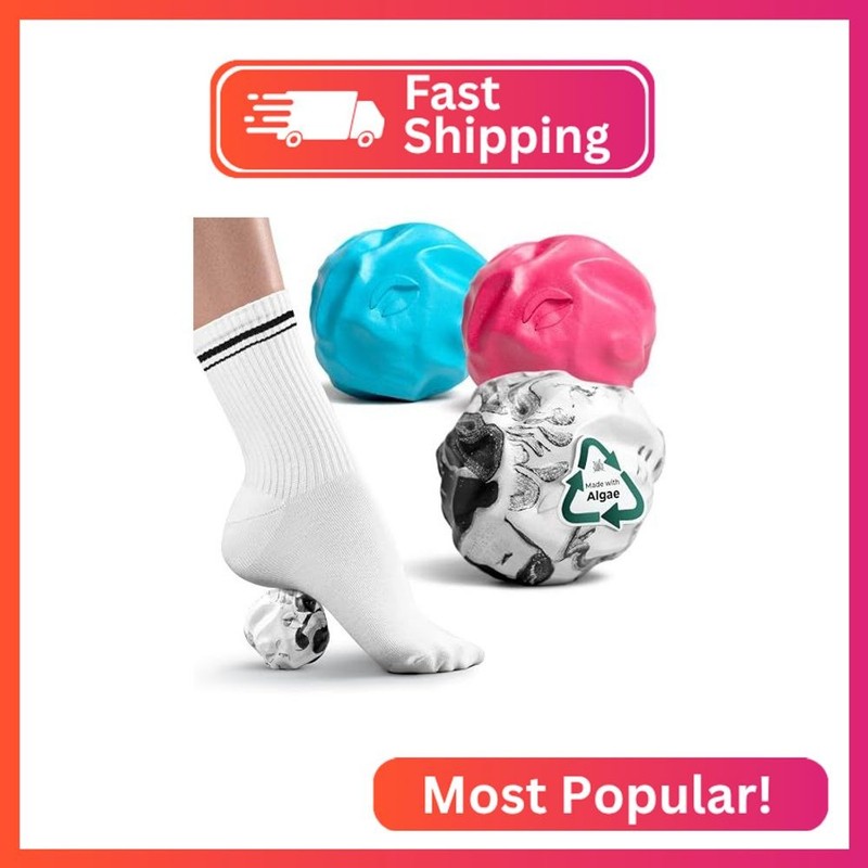 Oceanfoam Wave Massage Ball Roller – Textured Lacrosse Ball, Plantar Fasciitis R