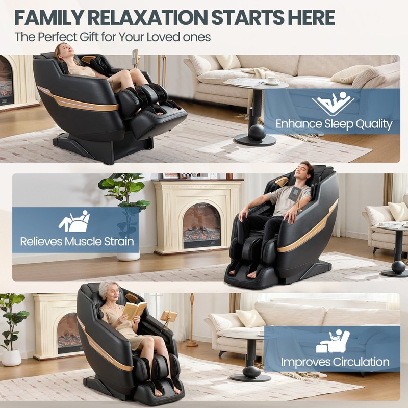 Zero Gravity Full Body Recliner Massage Chair 8 Points, Shiatsu,Foot Roller,Heat gallery