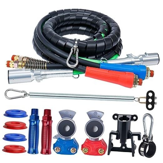 Semi Truck Air Lines Kit 12 FT 3 in 1 ABS Electric Power Line Air Hoses with