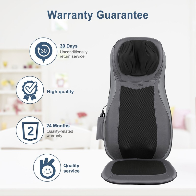 Back Neck Massage Seat Chair Cushion with Heat 3D Finger Pressure & Vibration HD gallery