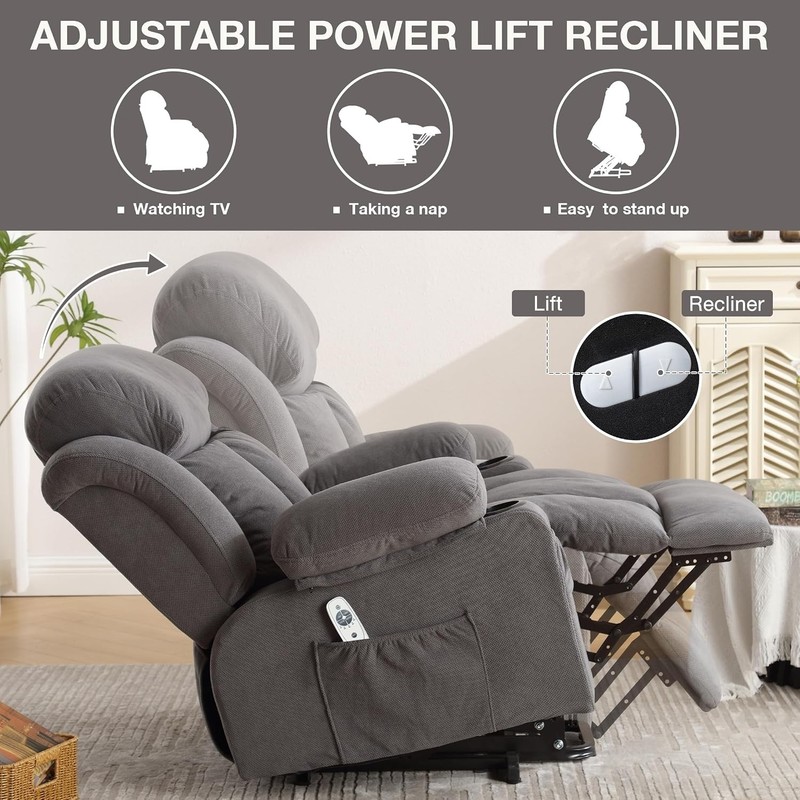 Power Lift Recliner Chair for Elderly with Vibration Massage and Lumbar Heating gallery