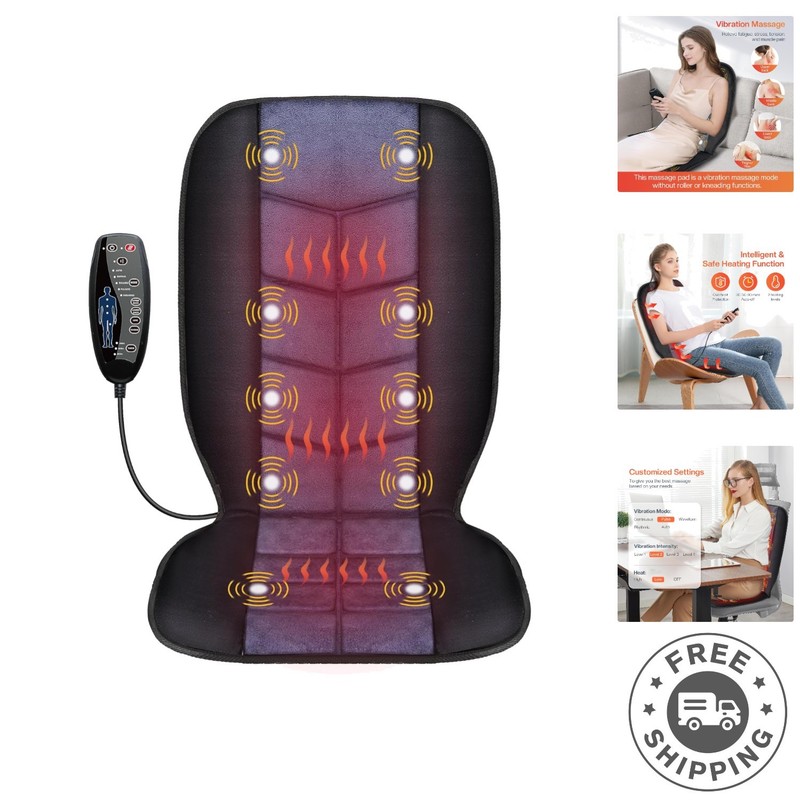Quiet and Comfortable Massage Cushion for Office Chairs with Adjustable Heat