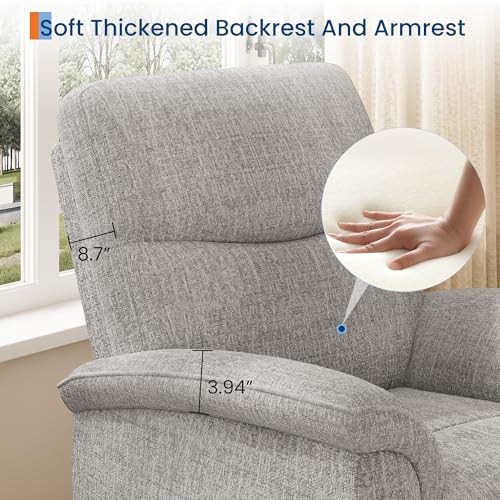 Swivel Rocker Recliner Chair, Nursery Rocker Recline Chair, Manual Grey gallery