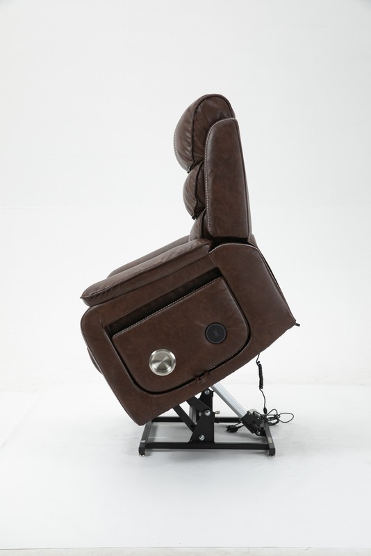 Brown Leather Power Lift Recliner Chair, Massage&Heat Lounge Sofa for Elderly gallery